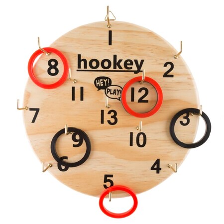 Hey Play Hook Ring Toss Game Set for Outdoor or Indoor Play - Safe Alternative to Darts for Adults and Kids 80-ZS-HOOKEY